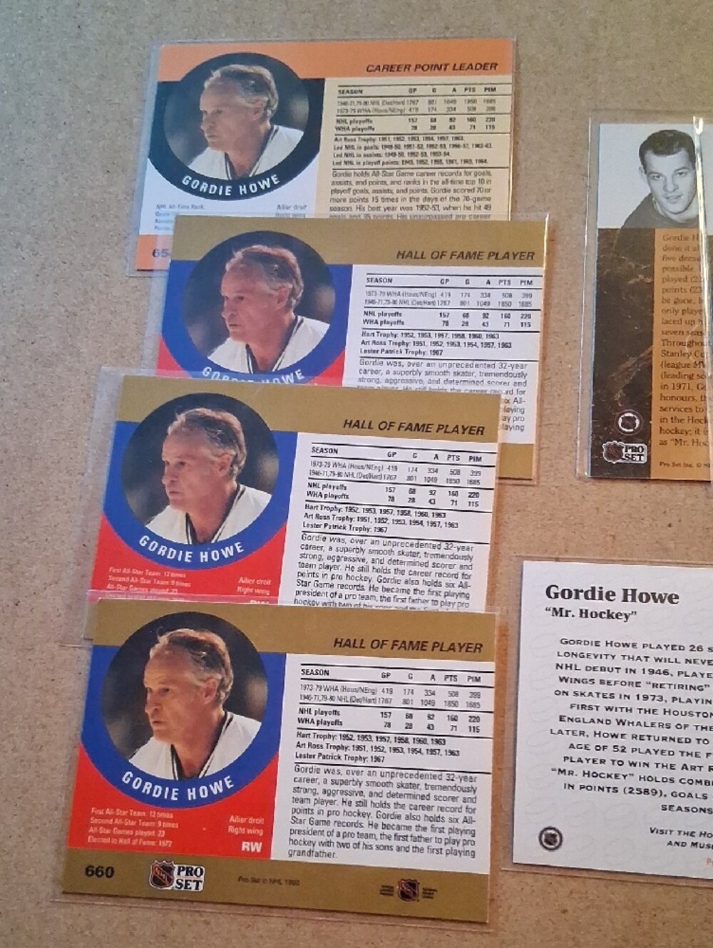 Gordie Howe Hockey Card Lot - Multiple Vintage Cards (White, Red, Black) - Picture 4 of 8